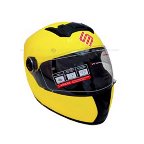 Casco cerrado certificado alta gama ece XL heavy liso amarillo