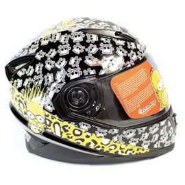 Casco Risky cerrado Bart Punk negro con graficos blancos ECE / DOT -L