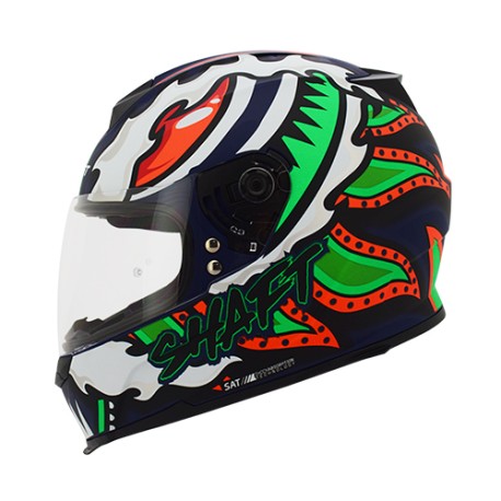 Casco Integral Shaft SH502 Deidad azul mate con verde talla XL