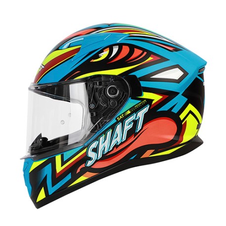 Casco Integral Shaft SH522 Atom azul mate con amarillo Talla L