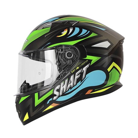 Casco Integral Shaft SH522 Atom negro mate con verde Talla L