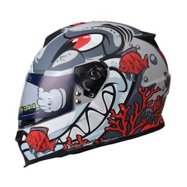 Casco Integral para motocicleta SH502 Shark Gris Matte/Rojo Talla XL