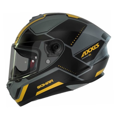 Casco integral para motocicleta Axxis Draken Sonar Matte C3 Amarillo Talla M