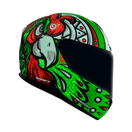 Casco Shaft integral 542-GT Mucho Poder verde Neon/rojo Talla XL