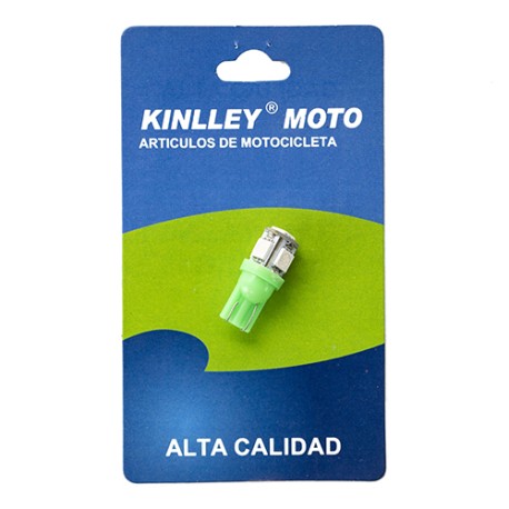 Foco de pellizco para motocicleta T10 led par verde Kinlley