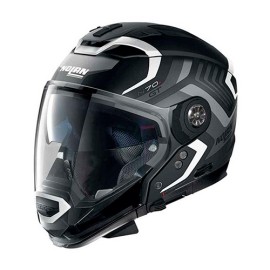 Casco para motociclista N70-2 GT Spinnaker N-com 42 negro mate/blanco/gris Talla M Nolan