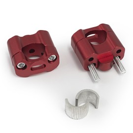 Bases de manubrio universal para motocicleta de aluminio rojo