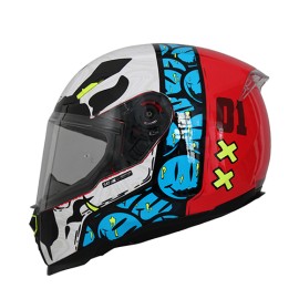 Casco para motociclista integral Shaft SH562 Rebirth negro Matte/rojo Talla L