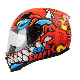 Casco para motociclista integral Shaft SH562 Viruhz Letal naranja/amarillo Neon Talla L