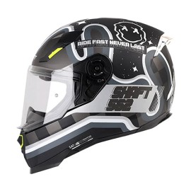 Casco para motociclista integral Shaft SH562 Moon negro Brillo/blanco Talla L