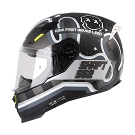 Casco para motociclista integral Shaft SH562 Moon negro Brillo/blanco Talla XL