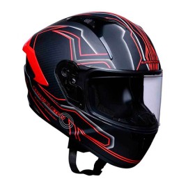 Casco para motociclista con bluetooth Ventec exoskeleton Cerrado Negro/Rojo CC1 Talla M