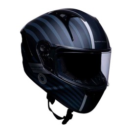 Casco para motociclista cerrado con Bluetooth Ventec exoskeleton Gris / Negro CC3 Talla M