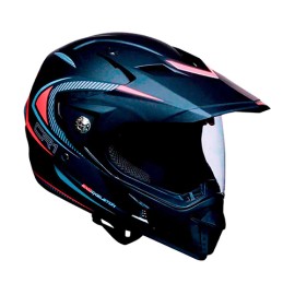 Casco para motociclista cerrado con bluetooth Ventec exoskeleton Negro / Rojo CR1 Talla M