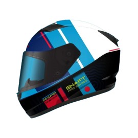 Casco para motociclista integral Shaft Pro SH545 Optical Blanco/Azul Talla M