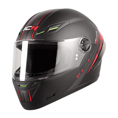 Casco Integral ICH ICH501-SP Global Negro brillo/Rojo Talla L