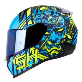 Casco Shaft  Integral SH560 Azul navy matte/Amarillo Neón Talla L