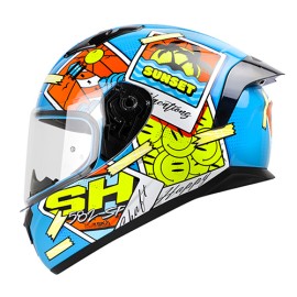 Casco Shaft  Integral SH582-SPAzul/Amarillo Neon Talla L