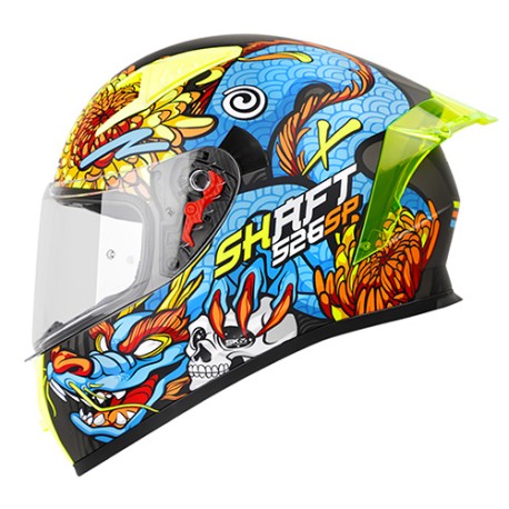 Casco Shaft  Integral SH526-SP Negro Matte/Amarillo Neón Talla XL