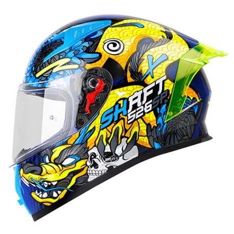 Casco Shaft  Integral SH526-SPAzul Navy/Amarillo Neón Talla L