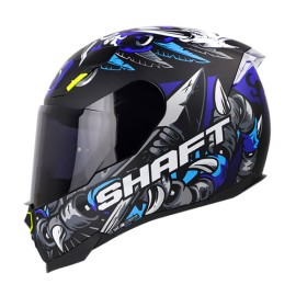 Casco Integral para motocicleta SH562 Shaman Evo Negro Matte/Azul Neon Talla L