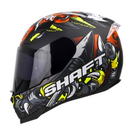 Casco Integral para motocicleta SH562 Shaman Evo Negro Matte/Naranja Neon Talla L