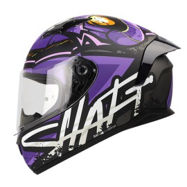 Casco Integral para motocicleta SH582-SP Monsty Negro Matte/Morado Neon Talla XL