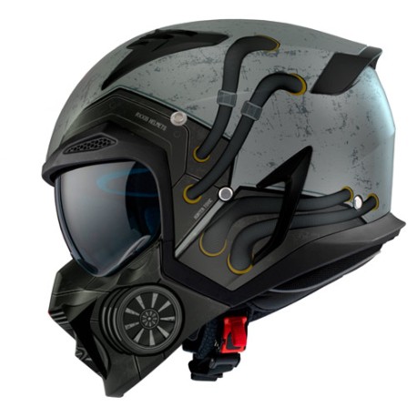 Casco modular para motocicleta Axxis Hunter Toxic Matte/C2 gris Talla L