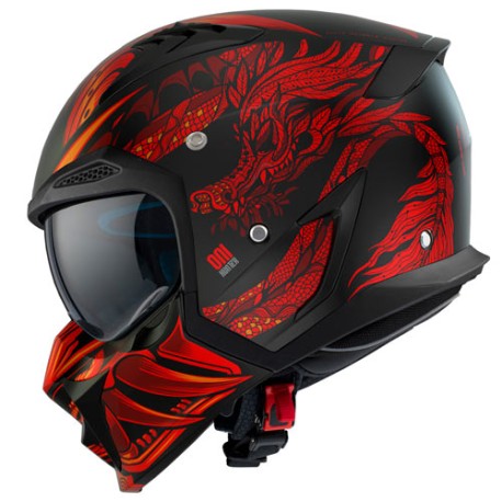 Casco modular para motocicleta Axxis Hunter Oni Matte/B5 rojo Talla M