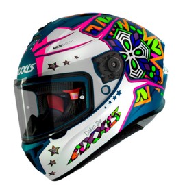 Casco integral para motocicleta Axxis Draken Star Matte/C7 Azul Talla L