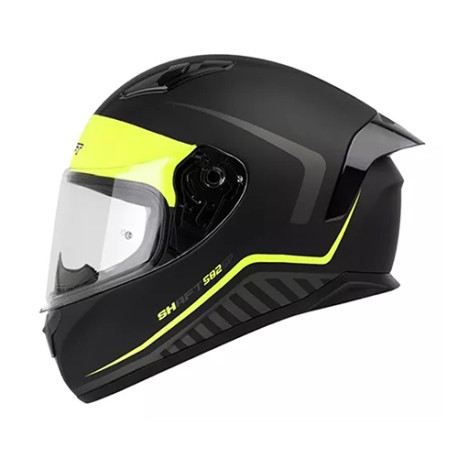 Casco integral para motocicleta Shaft SH582-SP Bareffoot Negro matte/Amarillo Neon Talla L