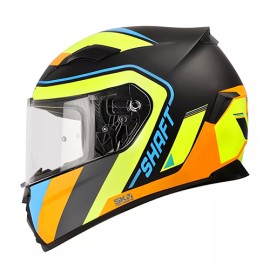 Casco integral para motocicleta Shaft SH591 Paralel Negro Matte/Amarillo Neon Talla XL