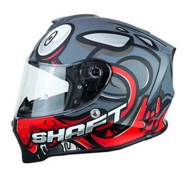 Casco integral para motocicleta Shaft SH551 Sgary Gris Matte/Rojo Talla L