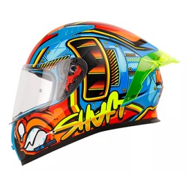 Casco integral para motocicleta Shaft SH526-SP Not that slow Gris Matte/Amarillo Neon Talla L