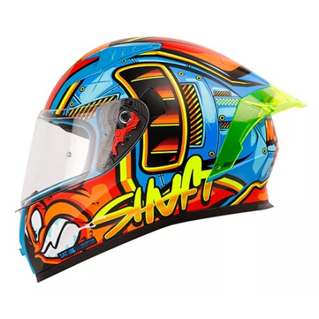 Casco integral para motocicleta Shaft SH526-SP Not that slow Gris Matte/Amarillo Neon Talla L