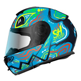 Casco Abatible para motocicleta Shaft SH3910 Beast Azul Navy Matte/Azul Talla XL