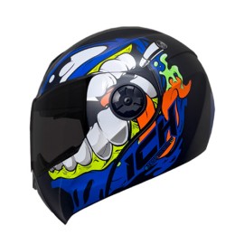 Casco abatible para motocicleta ICH3110 Biter Negro matte/Azul Talla L