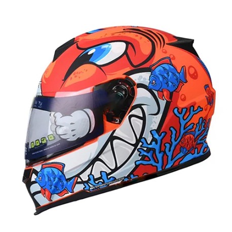 Casco Integral para motocicleta SH502 Shark Naranja Neon Matte/Azul Talla L