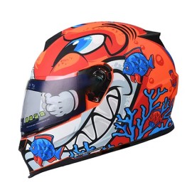 Casco Integral para motocicleta SH502 Shark Naranja Neon Matte/Azul Talla XL