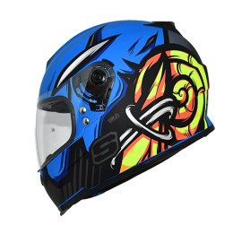 Casco integral para motocicleta Shaft SH502 Mask Azul Matte/Amarillo Neon  Talla L