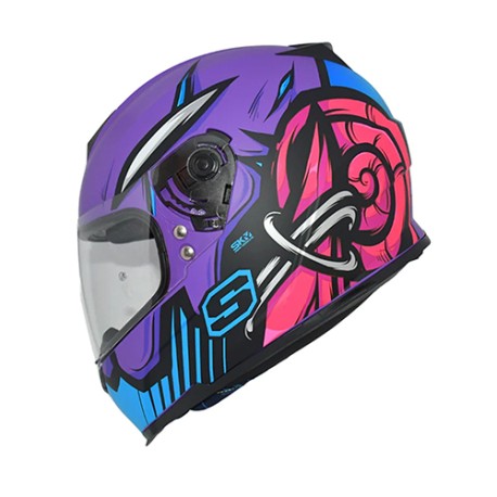 Casco integral para motocicleta Shaft SH502 Mask Morado Neon Matte/Azul Navy Talla S